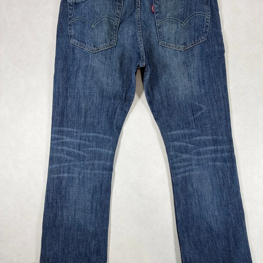 Levis 527 Slim Bootcut Mens Jeans 34x30 Medium Wash Blue Denim Western Fade
